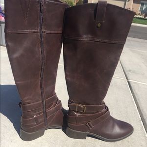 Brown knee boots